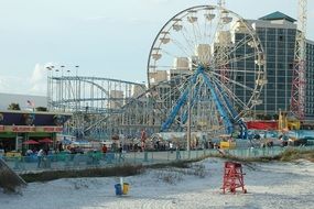 landscape of the amusement park on a daytona beach