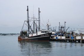 oldtimer fishing ships in harbor