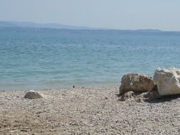 stones on a sea bank