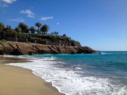 atlantic beach and blue sky in tenerife
