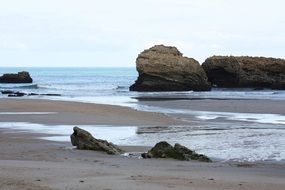sandy coast in biarritz