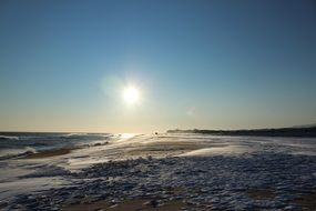 sunrise sea winter