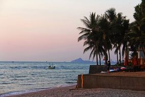 Resort beach at sunset, thailand