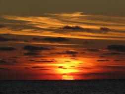 landscape of awesome afterglow over north sea