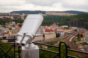Coin operated binocular on the observation deck