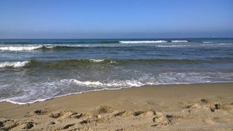 sea waves on a sandy beach