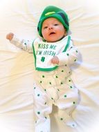 cute newborn in clover costume