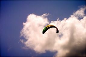 kite surfing on a white cloud background