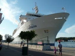 white liner in the seaport