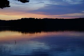 sunset on the lake in Sweden