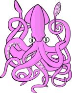 squid octopus cartoon drawing