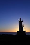 lighthouse at the sunset