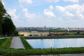 View of the castle park in Vienna