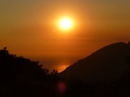 romantic sunset on Corfu