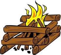 Wooden campfire clipart