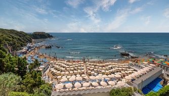 panoramic view of the beach in Castiglioncello in Italy
