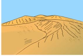 yellow desert dunes