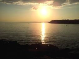 beautiul landscape of overwater sunset, naples