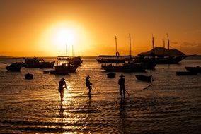 Fishermen on a beach, brazil