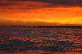 sunset at sea as scenery