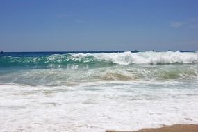 surf with waves on the coast