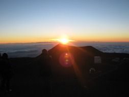 Mauna Kea at beautiful and colorful sunset in Hawaii