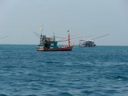 fishing boats in the sea in thailand