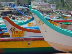 colorful boats in the sea