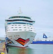 cruise ship at the pier in sweden