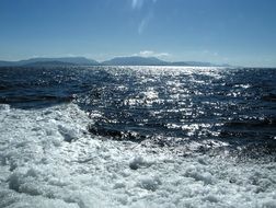 shiny waves at sea