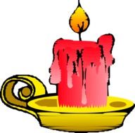 red burning candle, illustration