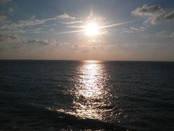 sunset on the Megali Petra beach