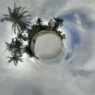 fisheye view of island