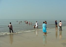 People on the coast in india
