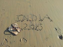 Sand beach in India in 2015