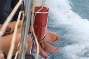 bare feet above the sea
