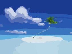 tropical caribbean island drawing