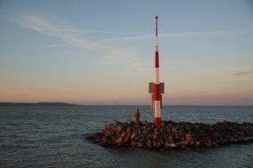 fisherman on the lake in balaton