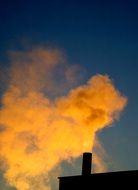 yellow smoke against the sky