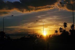 sunset sky azure cloud evening romantic view