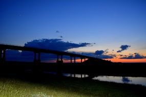 bridge under river evening view