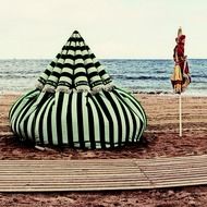 Tent on the beach near the sea in France