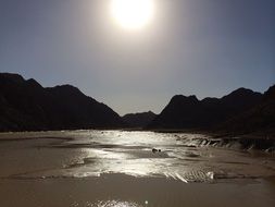 bright sunset over sahara