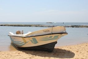 boat on the beach in sri lanka
