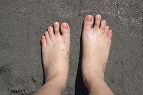 barefoot on sand