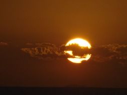 bright sun behind a cloud