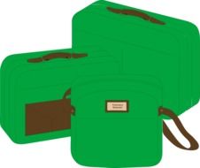 green suitcases for travel