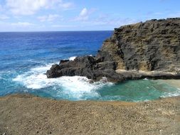 Volcanic beach in Hawaii