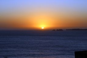 colorful twilight sunset over the ocean