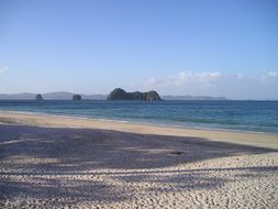 beautiful deserted beach of new zealand